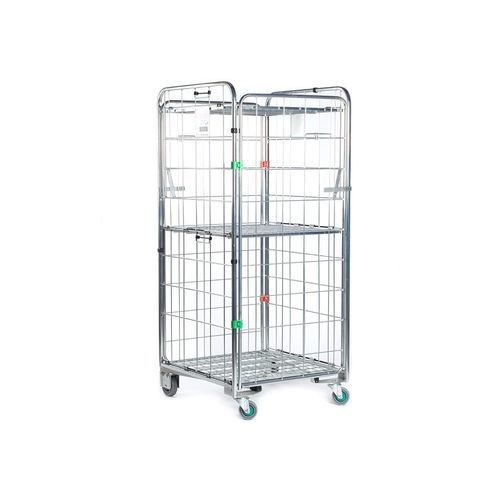 Roll-container 4 pannelli - H-frame Compactainer® - K. Hartwall Ltd - a ripiani