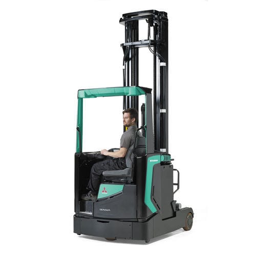 Carrello elevatore retrattile elettrico - RB14-25N2(H)(S)(C)(X) series - Mïtsubishi Forklift Trucks - con seduta laterale / per movimentazione / per magazzino