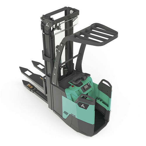 Accatastatore a batteria - SBV/SBF12-16N3(I)(S)(R)(S) Series - Mïtsubishi Forklift Trucks - operatore in piedi / 24 V / per corsie strette
