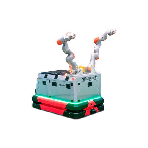 Robot mobile autonomo (AMR) per movimentazione - RB-ROBOUT+ DUAL - Robotnik - per magazzino / per operazioni di assemblaggio / elettrico