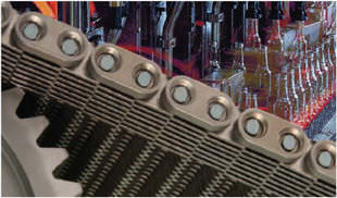 Catena di trasporto in acciaio - Allguard FX™, Lifeguard® - Ramsey Products - ad anello / per l'industria del vetro / con supporto plastico a scatto