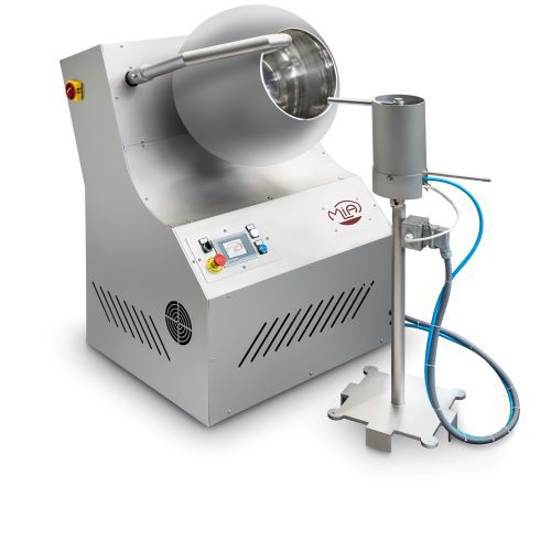 Macchina per rivestimento di cioccolato - DRG-15 - MIA FOOD TECH - OFFICINE MECCANICHE MURIALDO - per confetti / in acciaio inossidabile