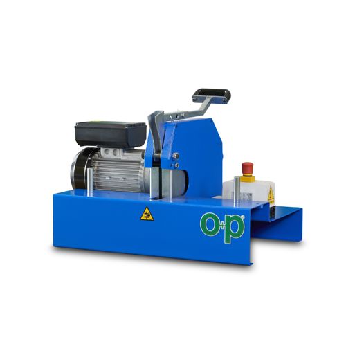 Macchina da taglio a lama rotativa - TF3/E - OP Srl - per gomma / per tubi flessibili / compatta