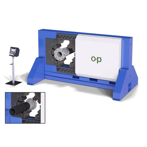 Pressa crimpatrice per tubi flessibili - TUBOMATIC S500 ES - OP Srl - automatica / idraulica / controllata da PLC