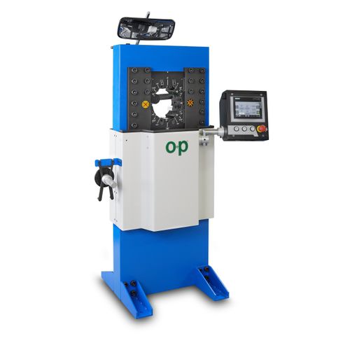 Pressa crimpatrice per tubi flessibili - TUBOMATIC V150 ES - OP Srl - automatica / idraulica / controllata da PLC