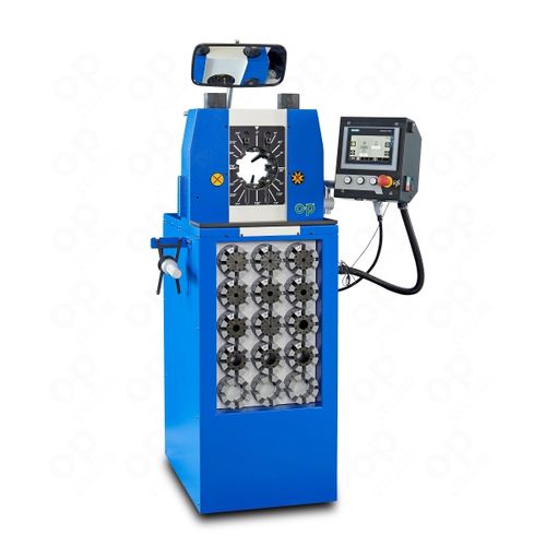 Pressa crimpatrice per tubi flessibili - TUBOMATIC V59 ES - OP Srl - semiautomatica / idraulica / controllata da PLC