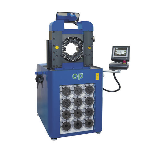 Pressa crimpatrice per tubi flessibili - TUBOMATIC V159ES - OP Srl - semiautomatica / idraulica / controllata da PLC