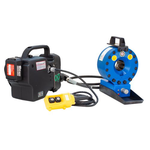 Pressa crimpatrice per tubi flessibili - TUBOMATIC H47 E-PUMP - OP Srl - per tubi flessibili idraulici / manuale / portatile