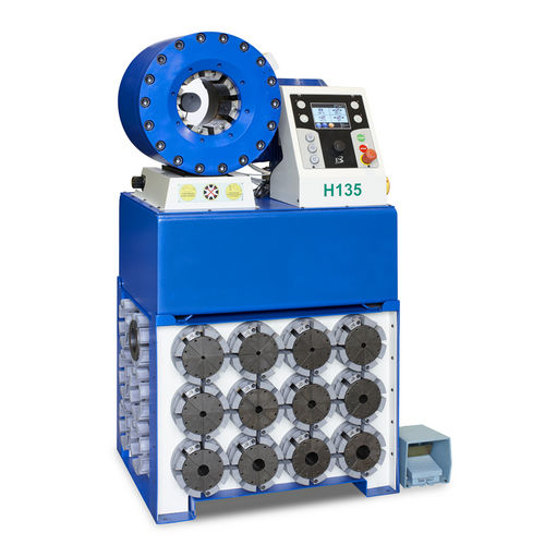 Pressa crimpatrice per tubi flessibili idraulici - TUBOMATIC H135 ES - OP Srl - semiautomatica / idraulica / controllata da PLC