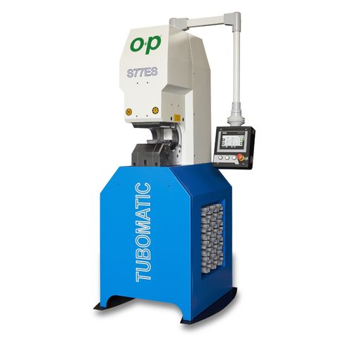 Pressa crimpatrice per tubi flessibili - TUBOMATIC S77 ES - OP Srl - automatica / idraulica / controllata da PLC
