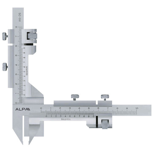 Calibro a corsoio Vernier - AB140 series - Alpa Metrology - in acciaio inossidabile / con regolazione di precisione / per misurazione di ruote dentate
