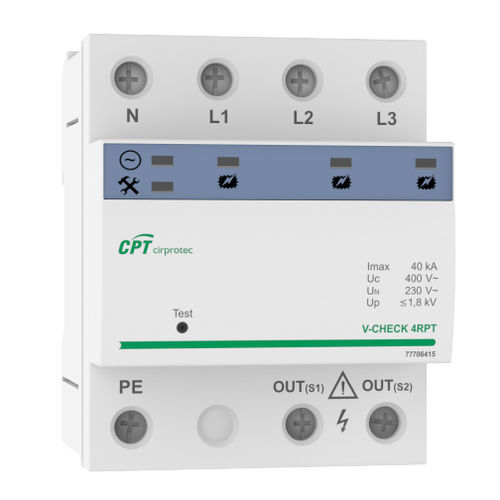 Limitatore di sovratensione di tipo 2 - V-CHECK 4RPT - Cirprotec - classe II / contro le sovratensioni / combinato
