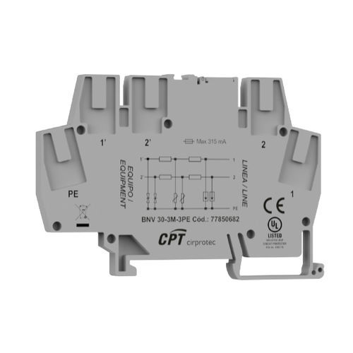 Limitatore di sovratensione per applicazioni telecom - BNV 30 - Cirprotec - per impianto fotovoltaico / 2 paia / su guida DIN