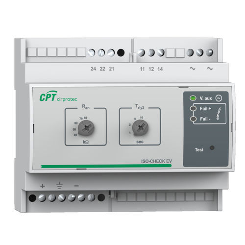 Controllore di isolamento per rete AC - ISO-CHECK EV 500 - Cirprotec - su guida DIN / per applicazioni fotovoltaiche / per stazione di ricarica per veicoli elettrici