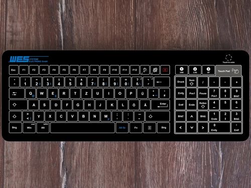Tastiera ad incastro - GLAS-TASTATUR-BL-TPW-NP - WES Systeme Electronic GmbH - capacitiva / per applicazioni industriali / a medica