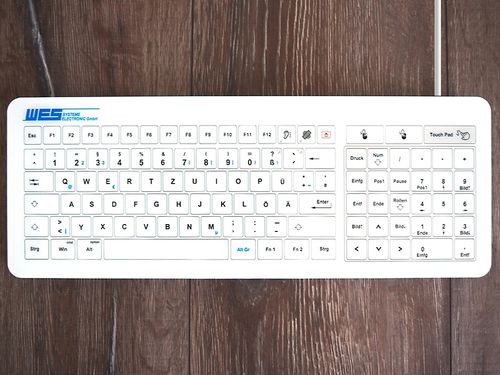 Tastiera ad incastro - GLAS-TASTATUR-WH-TPU-NP - WES Systeme Electronic GmbH - capacitiva / con touchpad / industriale