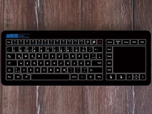 Tastiera ad incastro - GLAS-TASTATUR-BL-TPU - WES Systeme Electronic GmbH - capacitiva / con touchpad / industriale