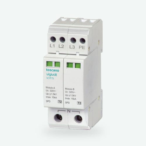 Limitatore di sovratensione di tipo 2 - Vigivolt V3T-15 - Toscano Linea Electronica - contro le correnti transitorie / a varistori / a scarica di gas