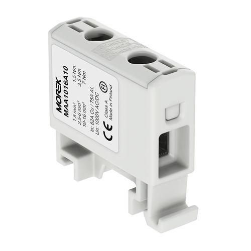 Morsetto componibile su guida DIN - MAA1016A10 - MOREK - con connessione a vite / unipolare