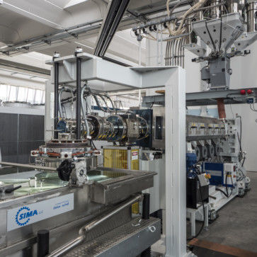 Linea di estrusione doppia uscita - POLYTIT - S.I.M.A. s.r.l. - per monofilamenti / per HDPE / per corde