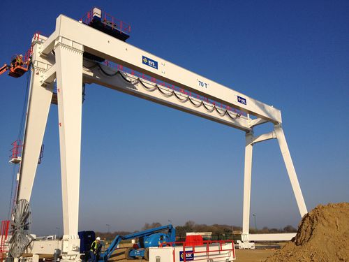 Gru a cavalletto su guida di scorrimento - BVS Cranes-BÜLBÜLOĞLU VİNÇ SAN. ve TİC. A.Ş. - per cantieri di prefabbricati / per carichi pesanti / per applicazioni speciali