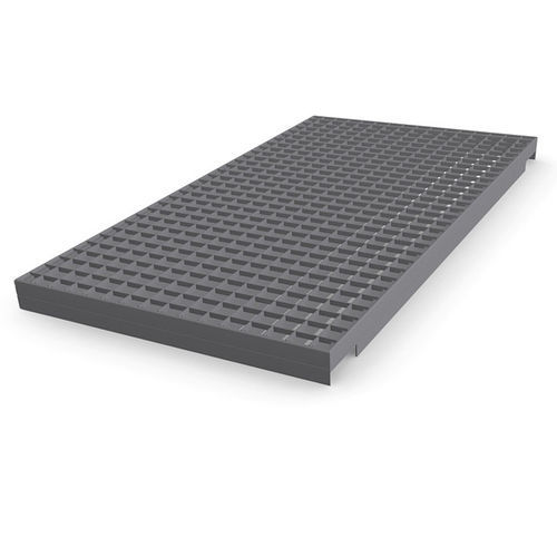 Impalcato per scaffalatura - Shelf grating with notched T-shaped section banding bars - Meiser