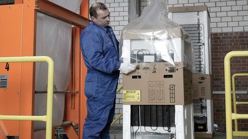 Incappucciatrice semiautomatica - MSK - per pellicola estensibile / per pallet / verticale