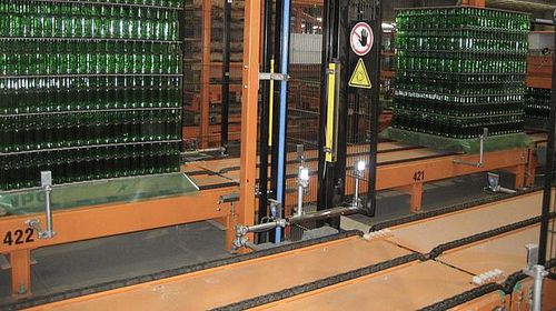 Sistema di trasporto per pallet - MSK - per bottiglie di vetro / a pavimento