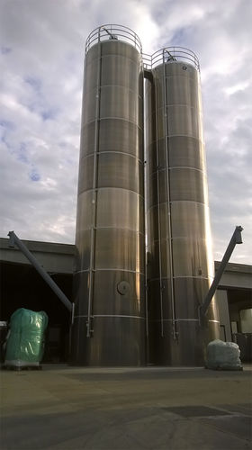 Silo cilindrico-conico - GP DI PIAZZON S.r.l. - per servizio esterno / in acciaio inossidabile / in alluminio