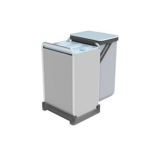 Carrello per la raccolta per rifiuti - COBRANE DESIGN - multiuso / con coperchio / in acciaio inossidabile