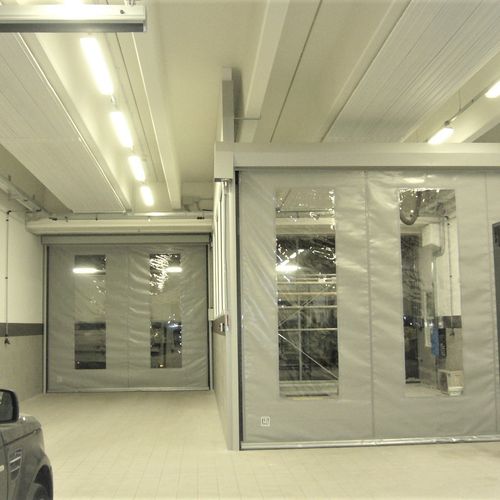Porta autoriparante - Zip Roll - Tecnoindustriale s.r.l. - ad avvolgimento / in tessuto / per interno