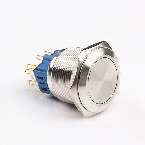 Pulsante luminoso a LED -  YXG series - Shanghai Yongxing Electronic Switch Co.,Ltd - in acciaio inossidabile / rotondo / piatto