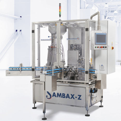 Macchina per imballaggio automatica - SAMBAX-Z - Shemesh Automation Ltd - compatta / per liquidi / per il settore medico