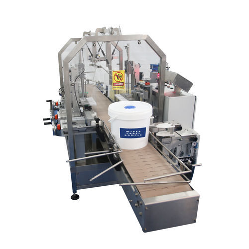 Etichettatrice completamente automatica - CAROLUS  - Shemesh Automation Ltd - per secchi / wraparound / per etichette adesive