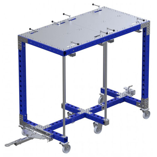 Carrello di pulizia - Q-100-0089  - FlexQube - in metallo / a ripiani / a sei ruote