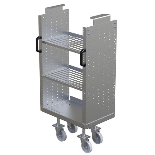 Carrello per movimentazione - Q-100-0421  - FlexQube - in metallo / a ripiani / con rotelle