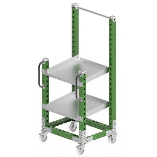 Carrello di pulizia - Q-100-0428  - FlexQube - in metallo / a ripiani / portautensili