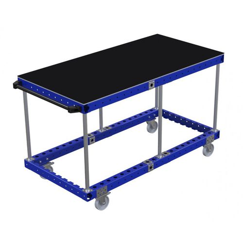 Carrello di montaggio - Q-100-0511  - FlexQube - in metallo / a ripiani / con rotelle