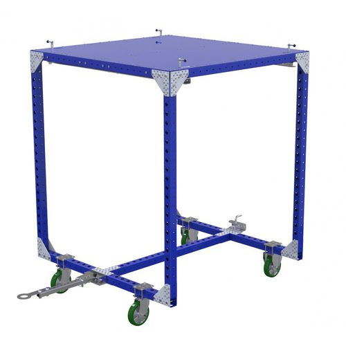 Carrello per movimentazione - Q-100-1043  - FlexQube - in metallo / a ripiani / porta-contenitori