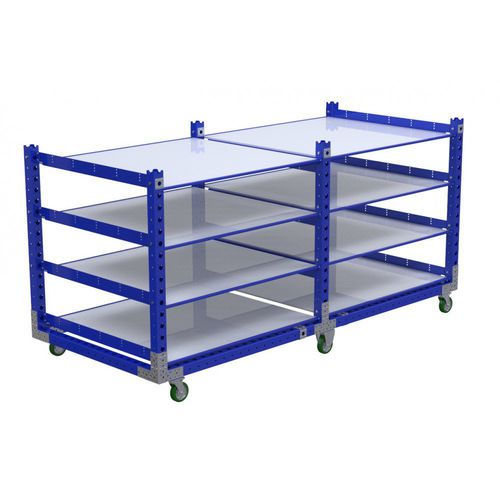 Carrello per movimentazione - Q-100-0760  - FlexQube - in metallo / 4 livelli / a sei ruote