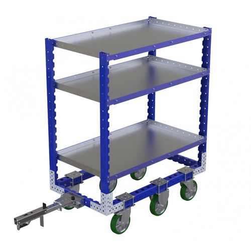 Carrello per movimentazione - Q-007-3068  - FlexQube - in metallo / a ripiani / a sei ruote