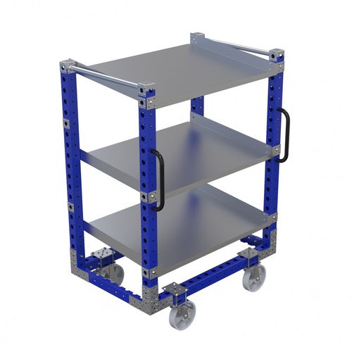 Carrello per movimentazione - Q-100-0281  - FlexQube - in metallo / 3 livelli / porta-contenitori