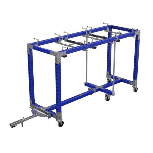 Carrello per movimentazione - Q-100-0604  - FlexQube - in metallo / a ripiani / con rotelle