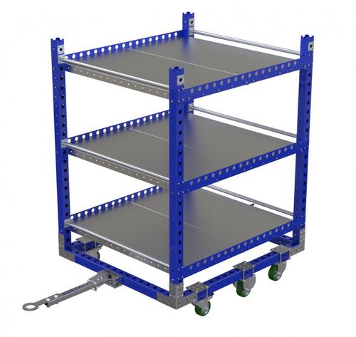 Carrello per movimentazione - Q-007-3079  - FlexQube - in metallo / a ripiani / a sei ruote