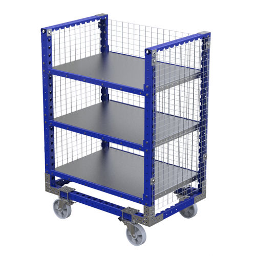 Carrello per movimentazione - Q-100-0316  - FlexQube - in filo metallico / 3 livelli / porta-contenitori