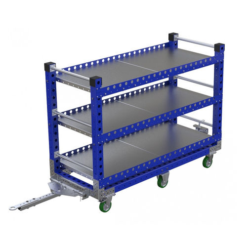 Carrello da trasporto - Q-100-0763  - FlexQube - in metallo / a ripiani / porta-contenitori