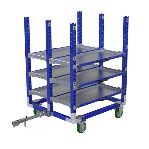 Carrello per movimentazione - Q-100-0399  - FlexQube - in metallo / a ripiani / telescopico