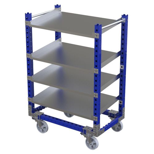 Carrello di stoccaggio - Q-100-0622  - FlexQube - in metallo / 4 livelli / porta-contenitori