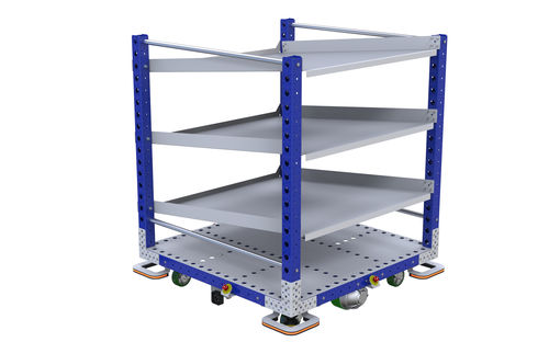Carrello a ripiani - Q-041-0027  - FlexQube - a motore