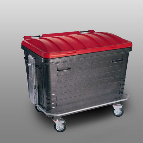 Cassonetto in acciaio galvanizzato - Green City International doo - per rifiuti urbani / con coperchio / 4 ruote